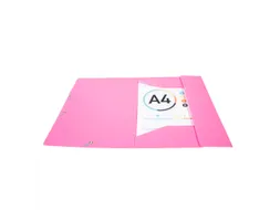 Elastomap 3 kleppen polypropyleen ondoorschijnend Eco A4 Fuchsia