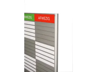 Menoor In-Uit bord 30 namen Aluminium Aanwezig/Afwezig Groen/rood - 3