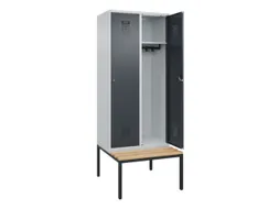 locker met bank,HxBxD 2120x800x815mm,2vak,vak B 400mm,cilinderslot