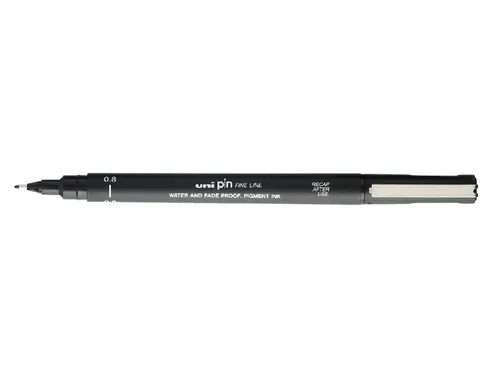 Fineliner Uni-ball Pin zwart 0.8mm