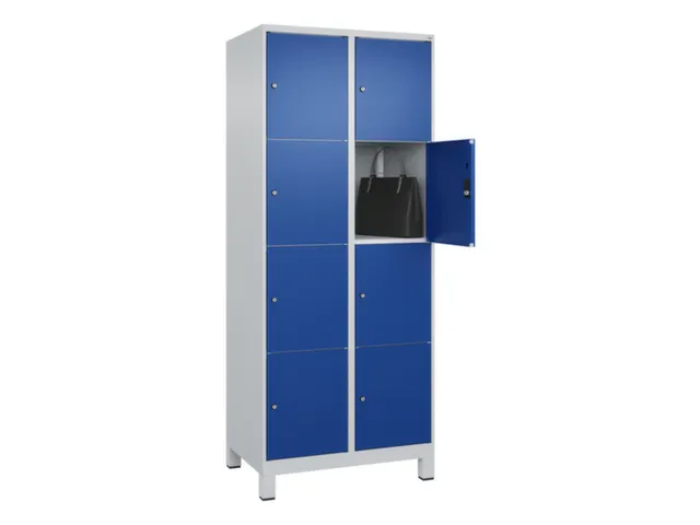 lockerkast,HxBxD 1950x800x500mm,2x4vakken,vak B 400mm,cil.-slot,voeten