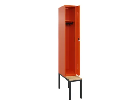 locker met bank,HxBxD 2120x300x815mm,1vak,vak B 300mm,cilinderslot