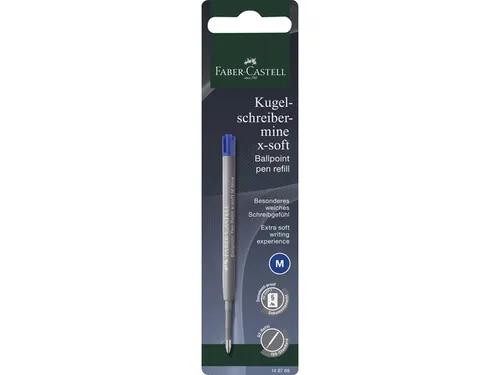 Balpenvulling Faber-Castell M blauw X-soft op blister