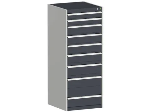 ladekast HxBxD 1600x650x650mm 9laden RAL7035 front RAL7016