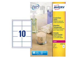 Crystal Clear Etiket Avery L7783-25 96x50.8mm Transparant 250 stuks