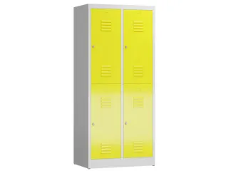 Dubbeldekse garderobekast 1800x800x500mm 2x2vak 400mm RAL7035 RAL1018 - 1