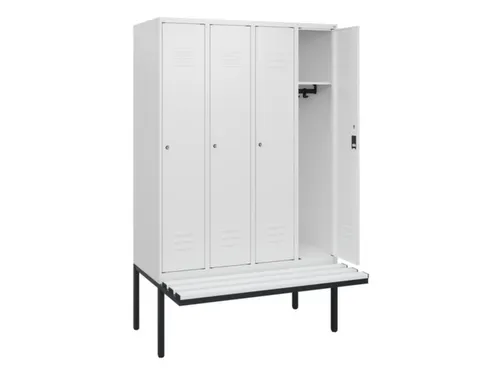 locker met bank,HxBxD 1950x1200x815mm,4vak,vak B 300mm,cil.-slot