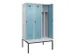 locker met bank,voor scheiding van kleding,HxBxD 2120x1200x815mm,3vak