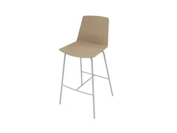 barkruk,zitting HxBxD 760x470x410mm,zitting beige,4voeten,frame staal