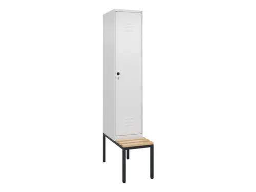 locker met bank,HxBxD 2120x400x815mm,1vak,vak B 400mm,draaigrendel