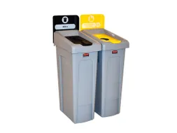 Slim Jim Recyclingstation Duits Deksel Gesloten Zwart Flessen Geel