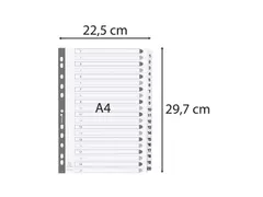 Bedrukte tabbladen Karton geplastificeerde tabs 20-delig 1-20 A4 Wit
