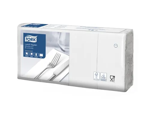 Servetten Tork 477402 Advanced 2-laags 33x33cm 1/8 vouw wit 200st.
