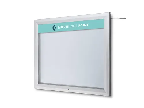 Outdoor mededelingenbord 8x A4 met logopaneel LED verlicht