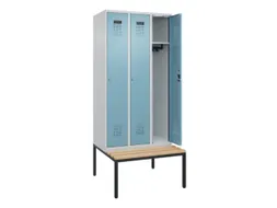 locker met bank,HxBxD 2120x900x815mm,3vak,vak B 300mm,cilinderslot