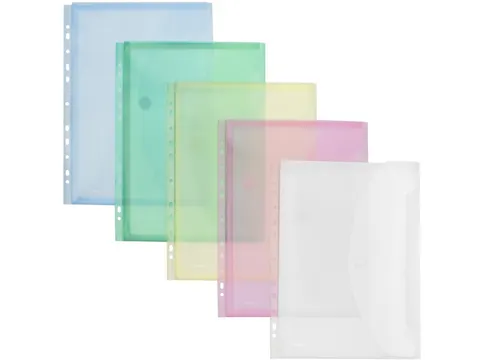 Foldersys Enveloptas Velcro Sluiting A4 Geperforeerd 11-gaats Assorti