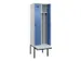 locker met bank,voor scheiding van kleding,HxBxD 2120x600x815mm,2vak