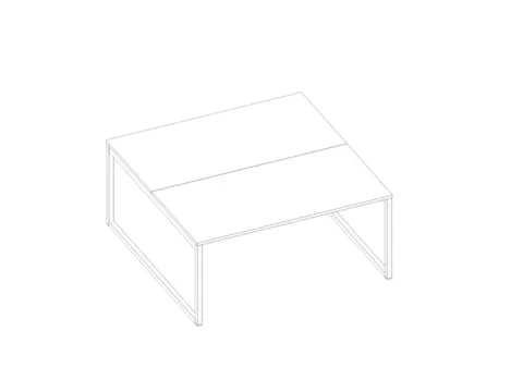 benchtafel,HxBxD 730x1600x1600mm,blad wit,sledeframe wit,2tafelbladen