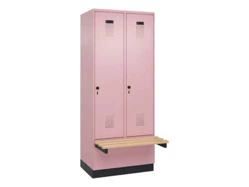 locker met bank,HxBxD 1950x800x815mm,2vak,vak B 400mm,draaigrendel