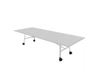 klaptafel,HxBxD 750x3200x1200mm,hoekig,4voeten wit,ovale buis - 1