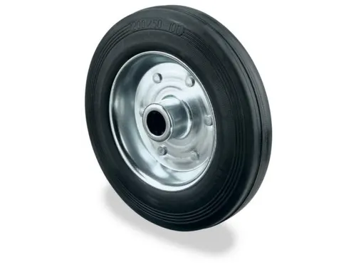 wiel,draagverm. 205kg,massief rubber-banden,ØxB 200x50mm,rollager