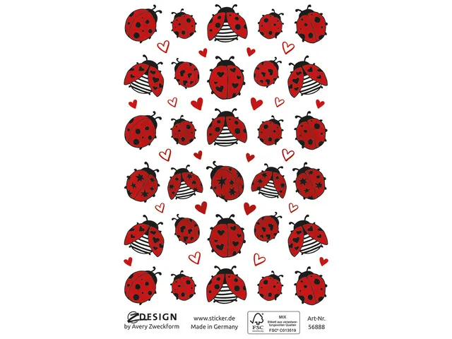 Étiquette en papier Z-design Creative 1 feuille coccinelles