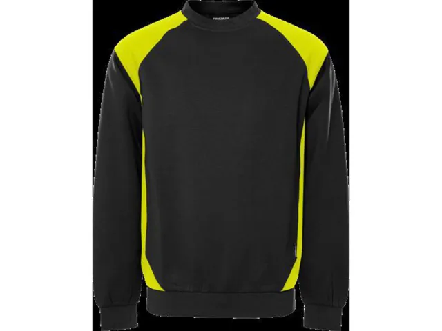 Fristads 7148 GSM sweater, zwart/geel, maat 2XL, per stuk