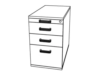 Ladeblok 720/760x428x800mm 2 Laden 1 Materiaallade Hangmappenlade wit - 2