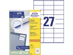 etiket Avery ILK 70x32mm 100 vel 27 etiketten per vel wit