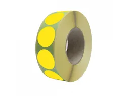 Etiketten Op Rol Fluor Geel 35mm Met Dispenser 500 Stuks