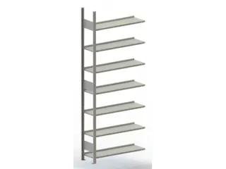 Inhaakstelling Aanbouwveld Verzinkt 2200x1256x336mm 7legborden 80kg - 2