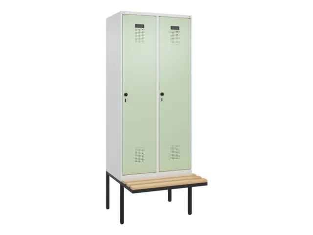 locker met bank,voor scheiding van kleding,HxBxD 2120x800x815mm,2vak