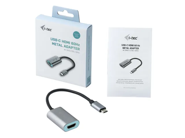 i-tec Metal C31METALHDMI60HZ, 0,15 m, USB Type-C, HDMI, Mannelijk, Vro