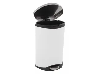 Pedaalemmer Shell Bin 50 Liter Wit mat RVS - 2