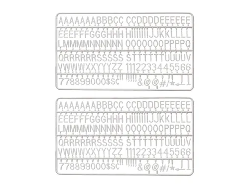 Letter set IEZZY voor letterbord 2x 150 letters en cijfers Wit