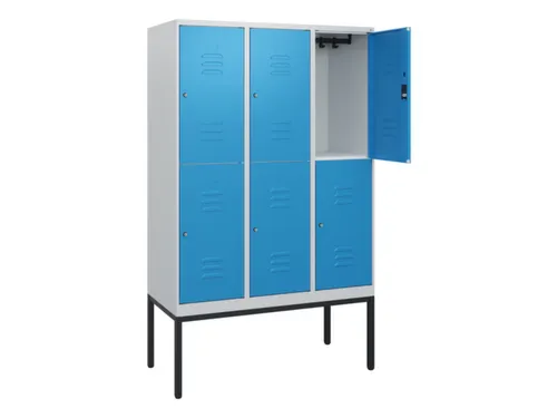dubbeldekse locker,HxBxD 1950x1200x500mm,3x2vak.,vak B 400mm,cil.-slot