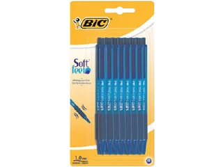 Balpen Bic soft feel clic Grip blauw medium blister à 15 stuks - 1