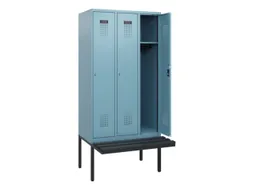 locker met bank,HxBxD 1950x900x815mm,3vak,vak B 300mm,cilinderslot