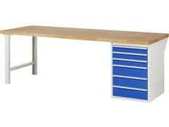 werkbank,HxBxD 890x2500x900mm,beukblad,draagverm. 750kg