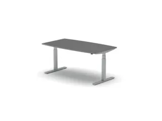 Elektrisch ihv Vergadertafel Vatvorm 1600x800mm Alu+donkergrijs Blad - 1