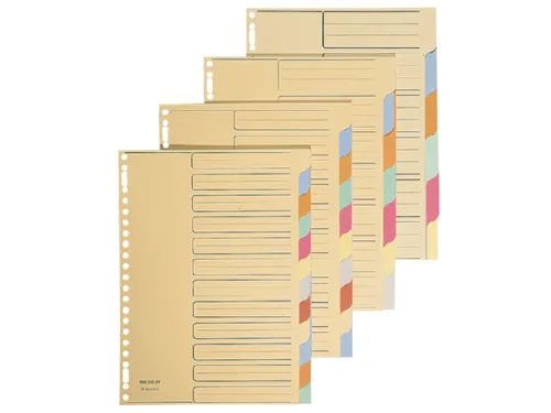 Tabbladen Esselte Premium A4 12-delig karton 23-rings assorti
