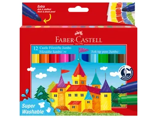 Viltstift Faber-Castell Jumbo 12 stuks super wasbaar karton etui - 1