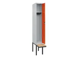 locker met bank,HxBxD 2120x300x815mm,1vak,vak B 300mm,cilinderslot