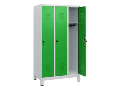 schoollocker,HxBxD 1630x900x500mm,3vak,vak B 300mm,draaigrendel,voeten
