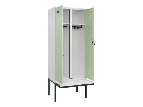 locker met bank,voor scheiding van kleding,HxBxD 2120x800x815mm,2vak