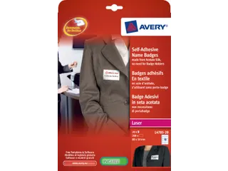 Naambadge etiket Avery L4785-20 80x50mm Laserprinter 200 stuks - 3