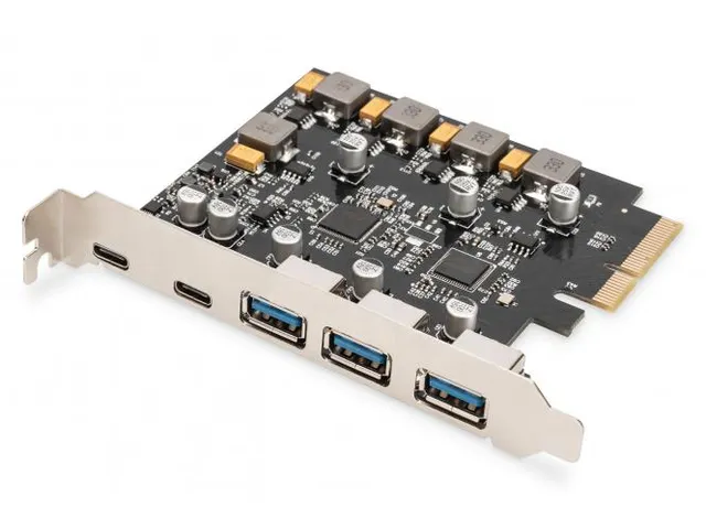 PCIe-kaart 2x USB-C + 3x USB A 5x SuperSpeed ​​​​10Gbps