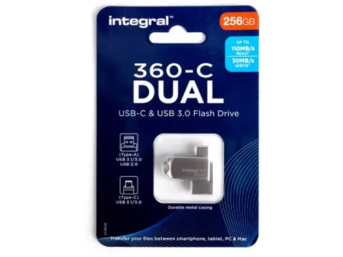 360-C Dual USB-C & USB 3.0 stick, 256 GB