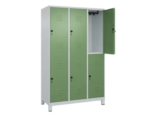 dubbeldekse locker,HxBxD 1950x1200x500mm,3x2vak.,vak B 400mm