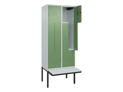 Z-garderobekast,HxBxD 2120x800x815mm,4vak,vak B 400mm,cil.-slot